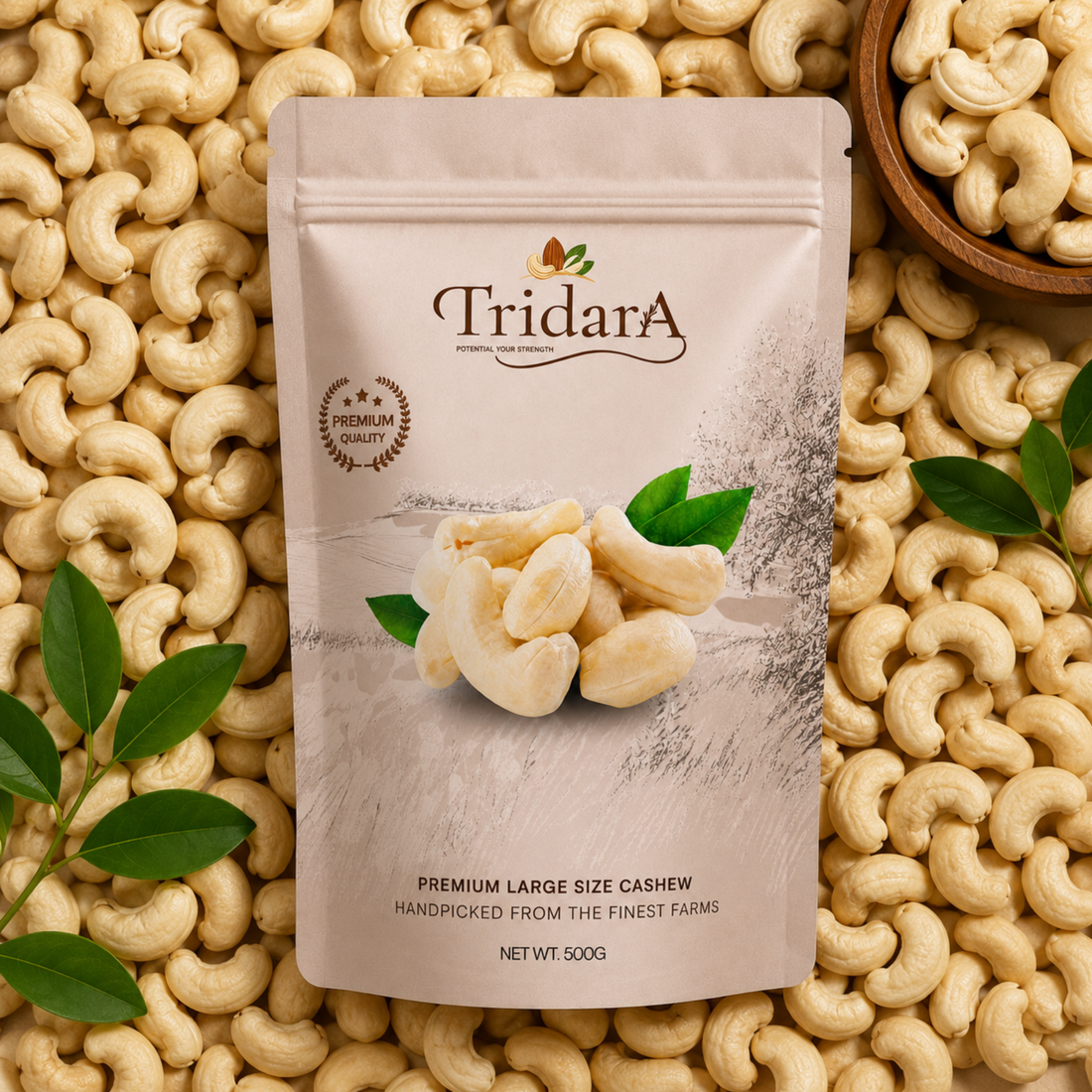 Tridara Premium Cashew W210 | Extra Large Whole Cashew Kernels