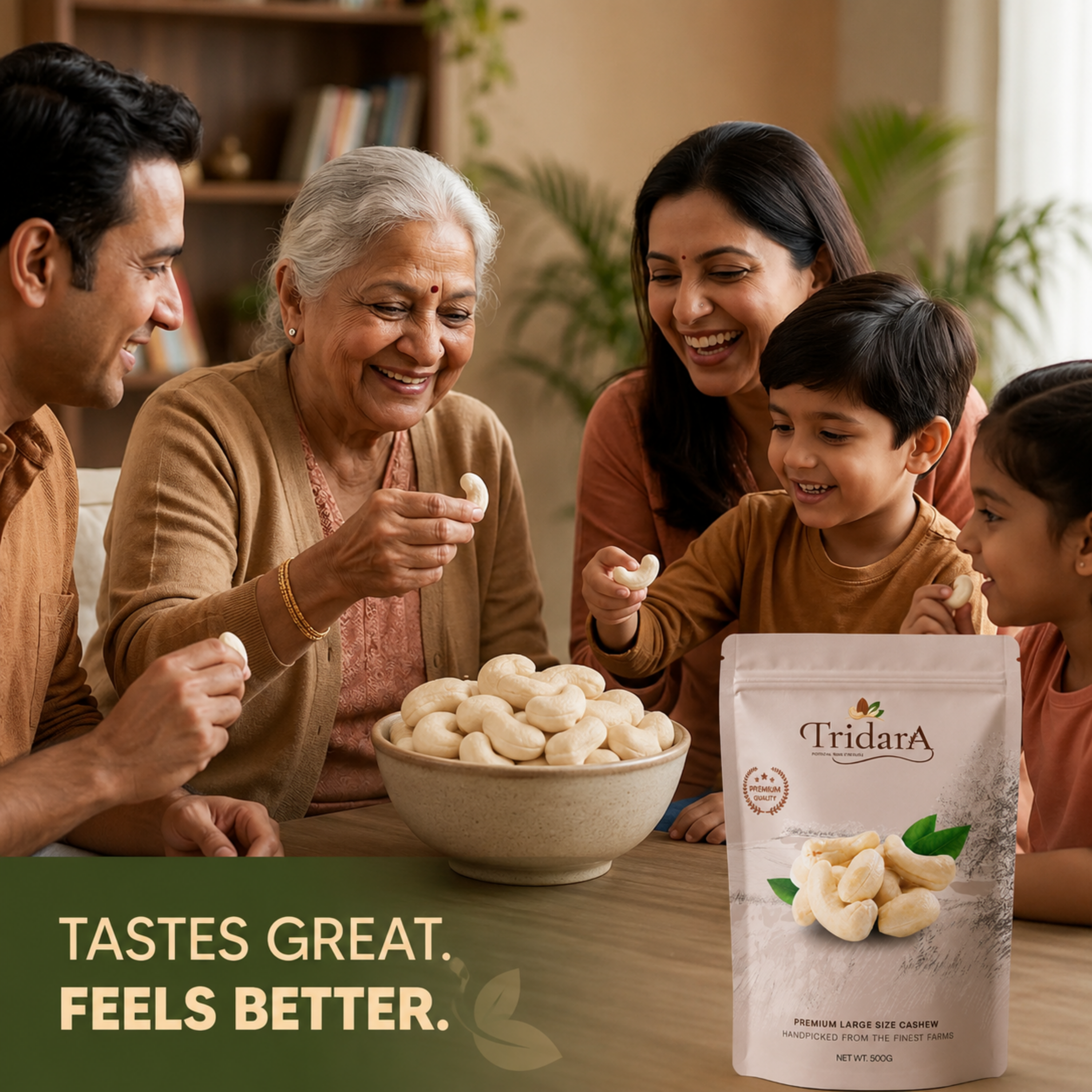 Tridara Premium Cashew W210 | Extra Large Whole Cashew Kernels