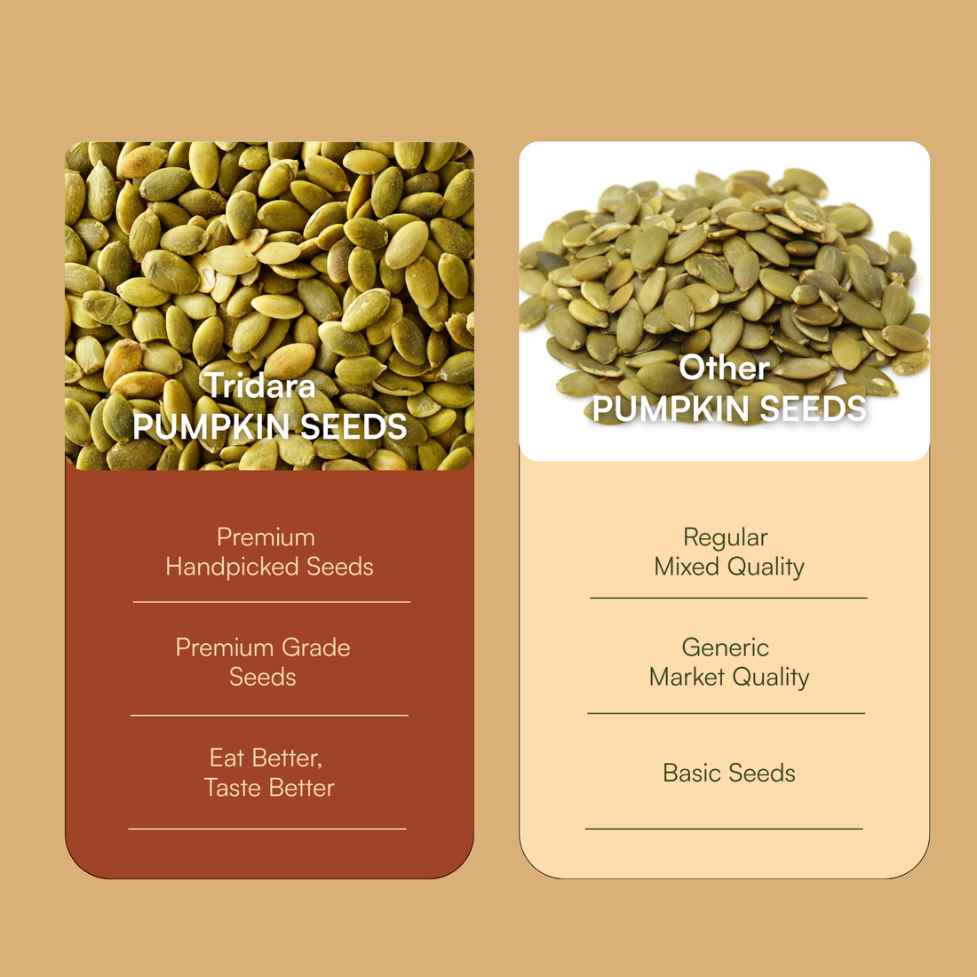 Tridara Premium Raw Pumpkin Seeds | Natural Green Pumpkin Seeds