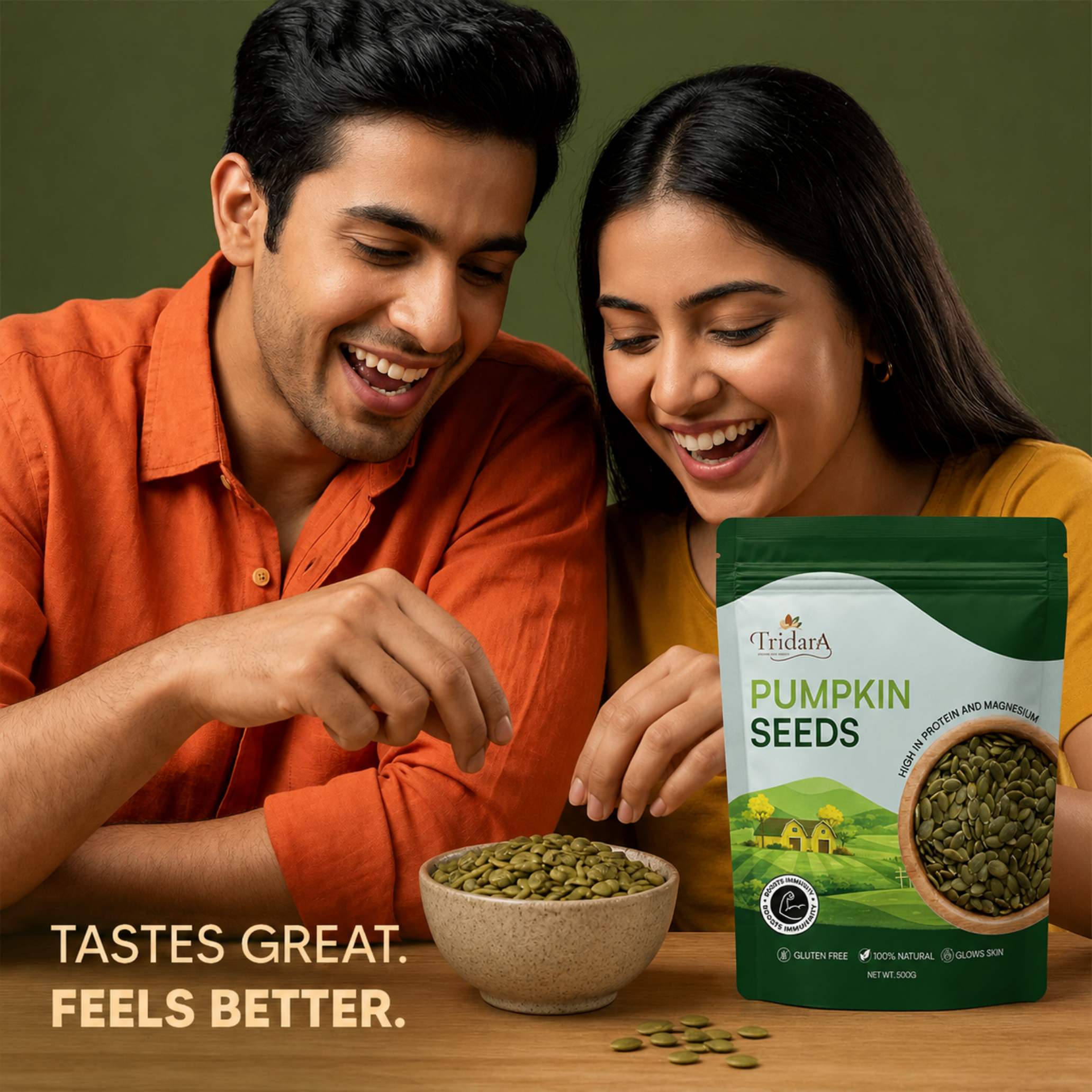Tridara Premium Raw Pumpkin Seeds | Natural Green Pumpkin Seeds