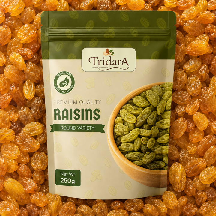 Tridara Premium Round Raisins | Naturally Sweet Kishmish