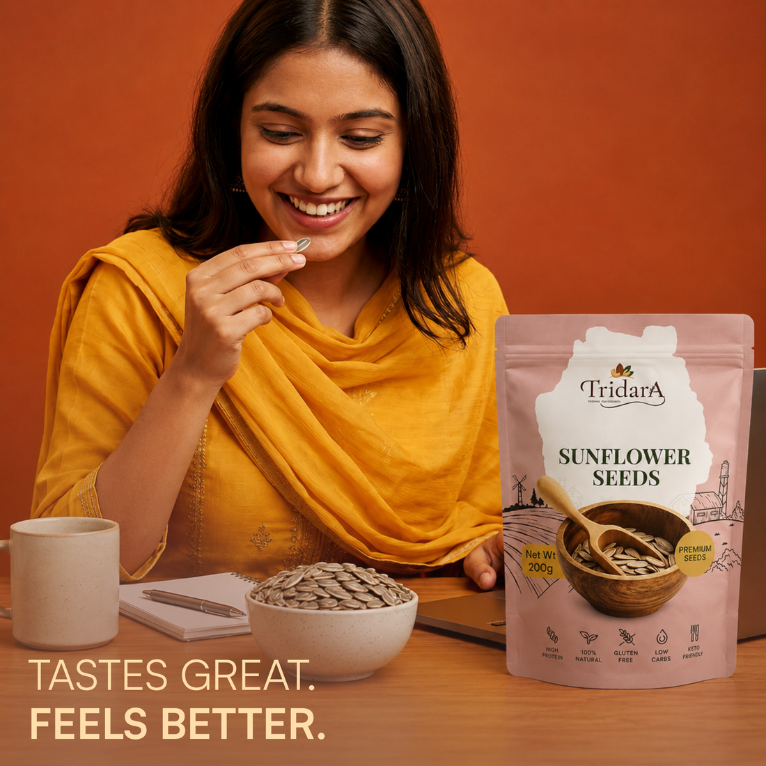 Tridara Premium Hulled Sunflower Seeds | Natural Sunflower Kernels