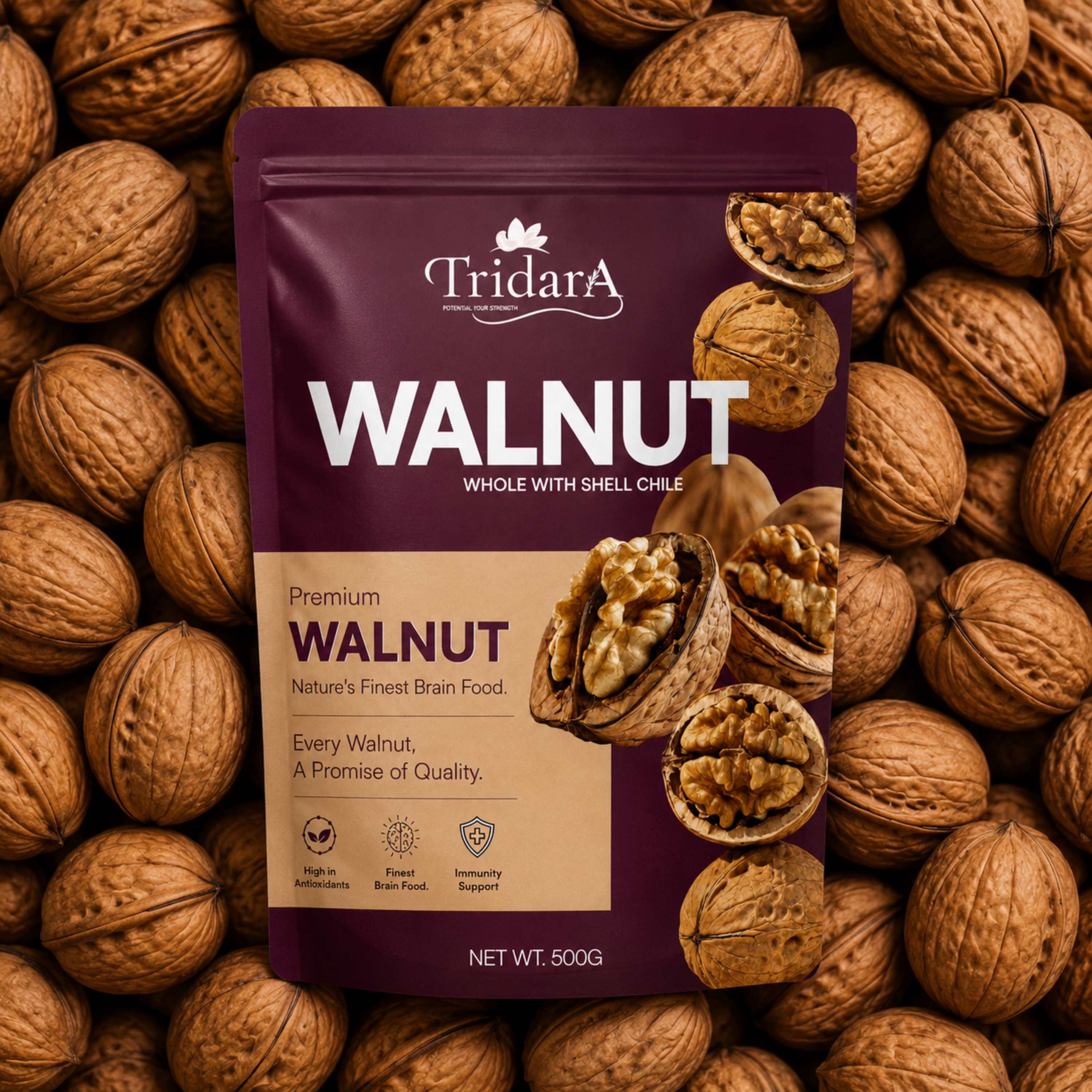 Tridara Premium Whole Walnuts | Premium In-Shell Akhrot