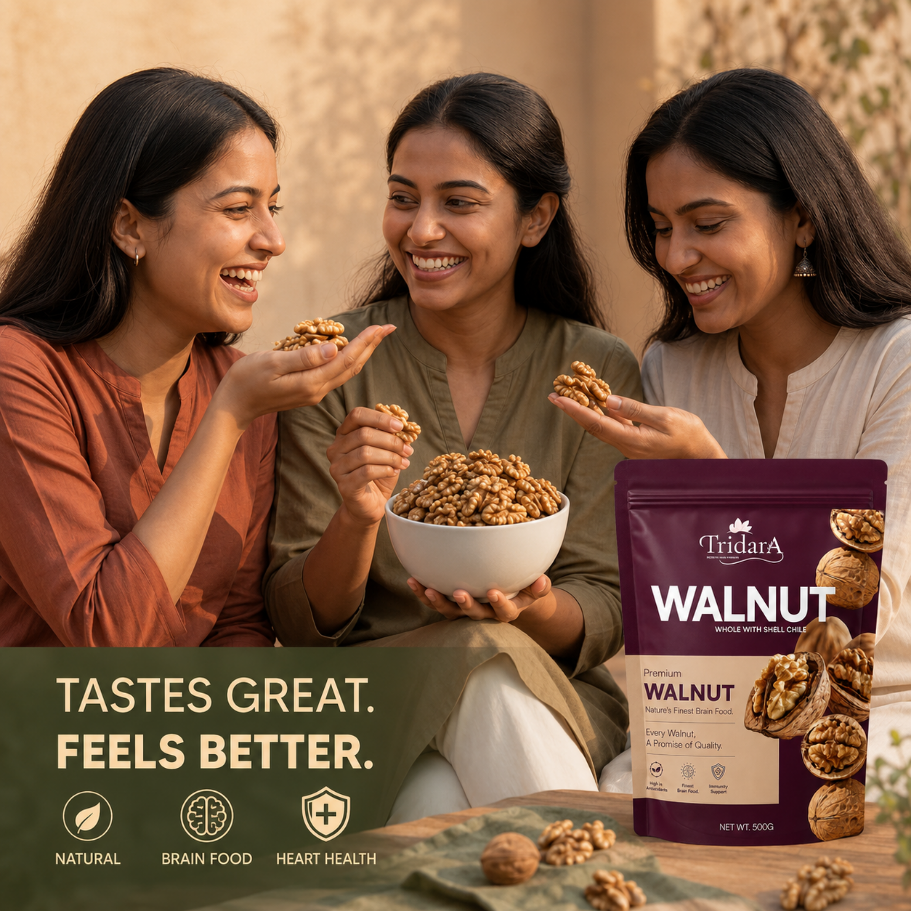 Tridara Premium Whole Walnuts | Premium In-Shell Akhrot