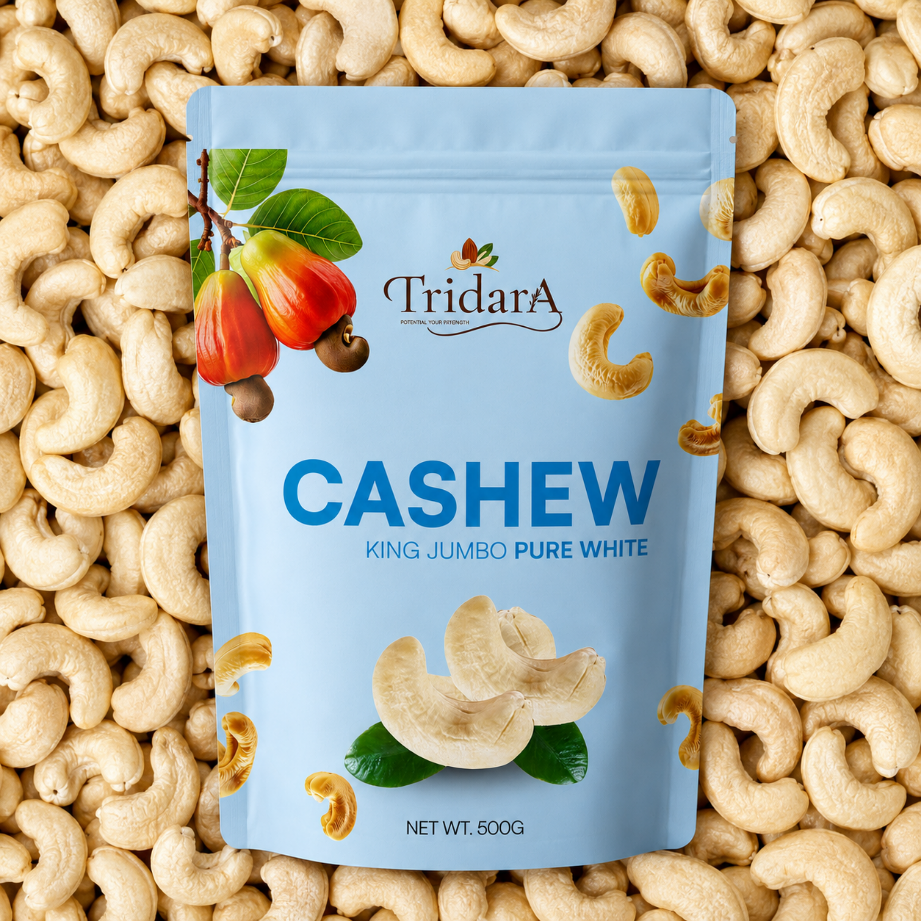 Tridara Premium Cashew W180 | King Jumbo Whole Cashew Kernels