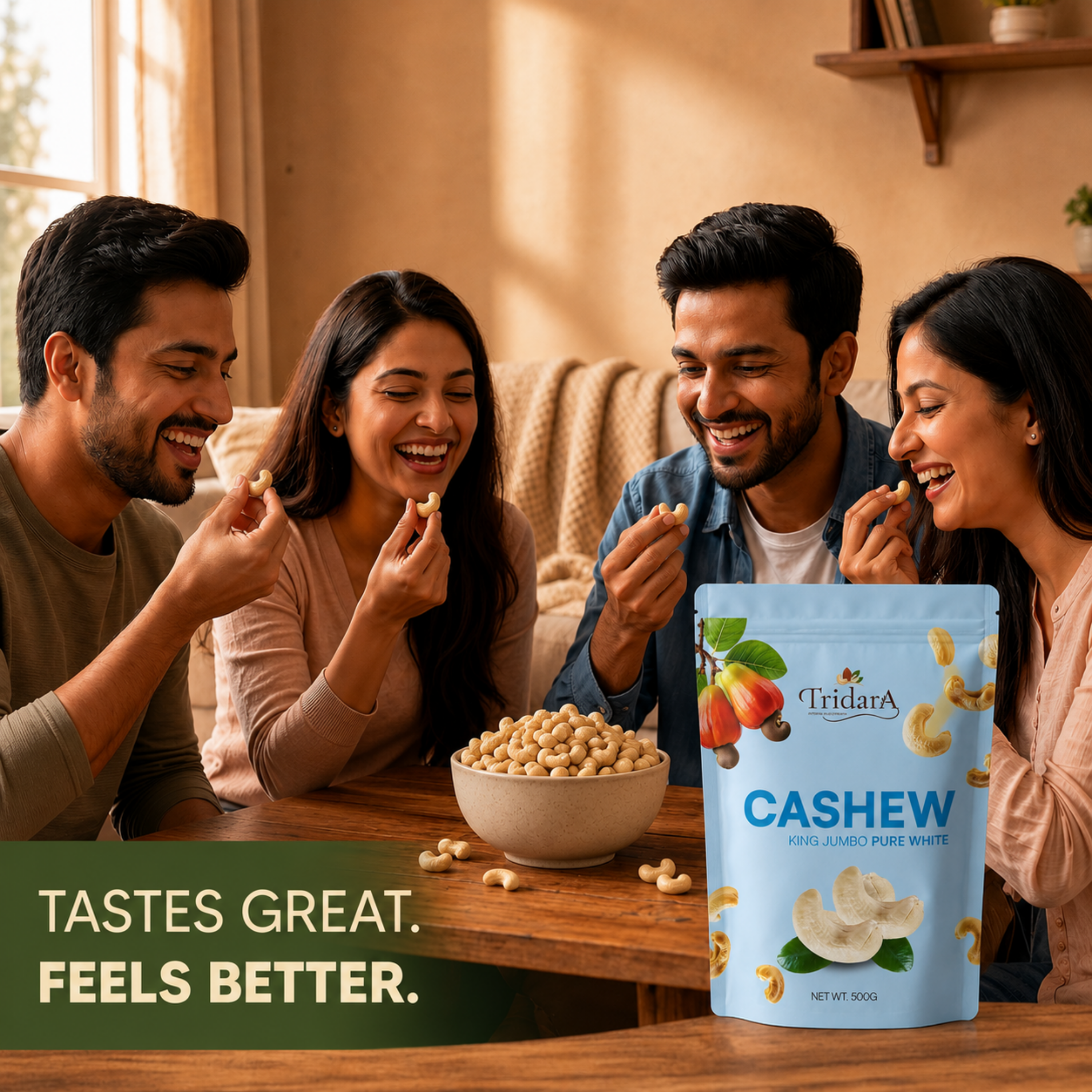 Tridara Premium Cashew W180 | King Jumbo Whole Cashew Kernels