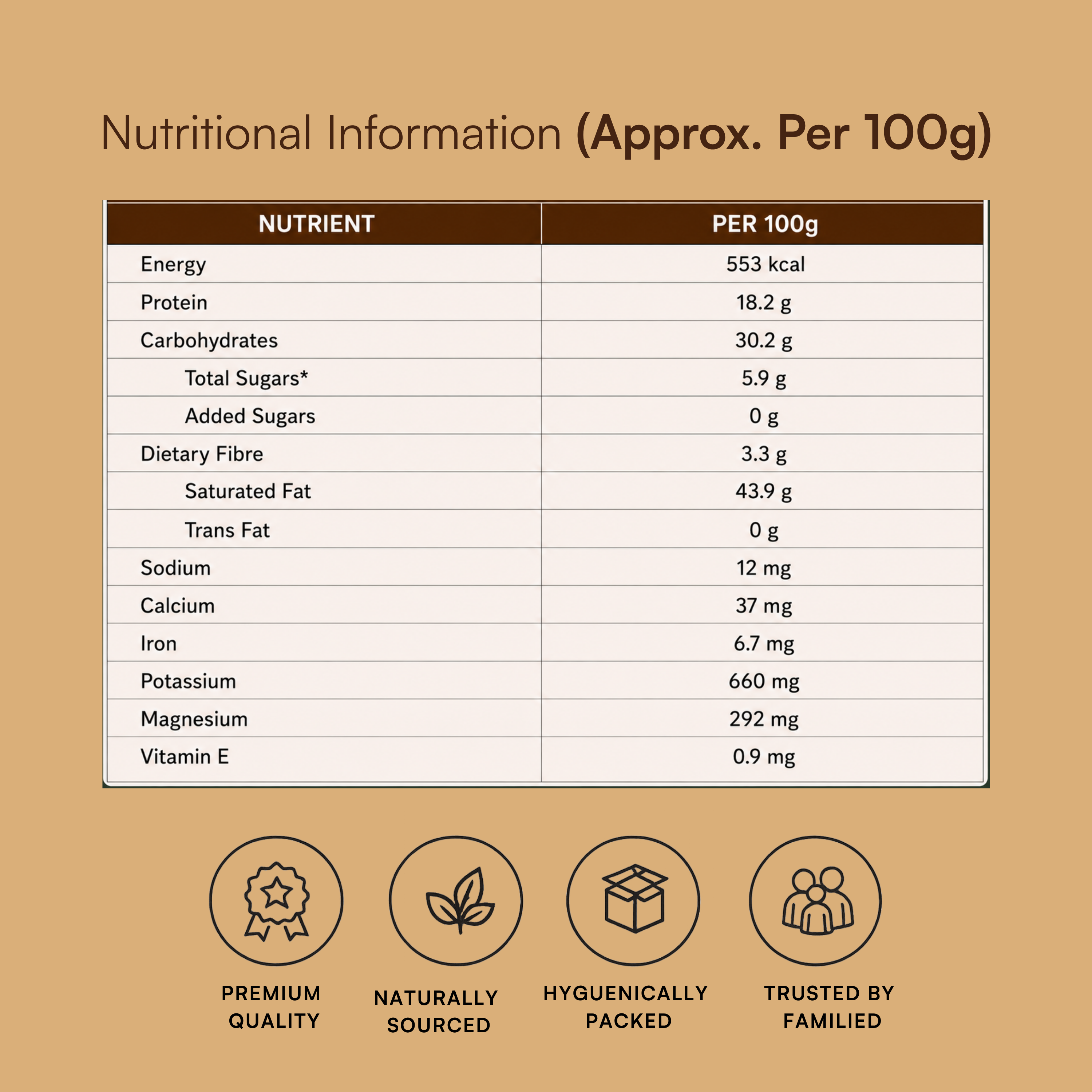 Tridara Premium Cashew W180 | King Jumbo Whole Cashew Kernels