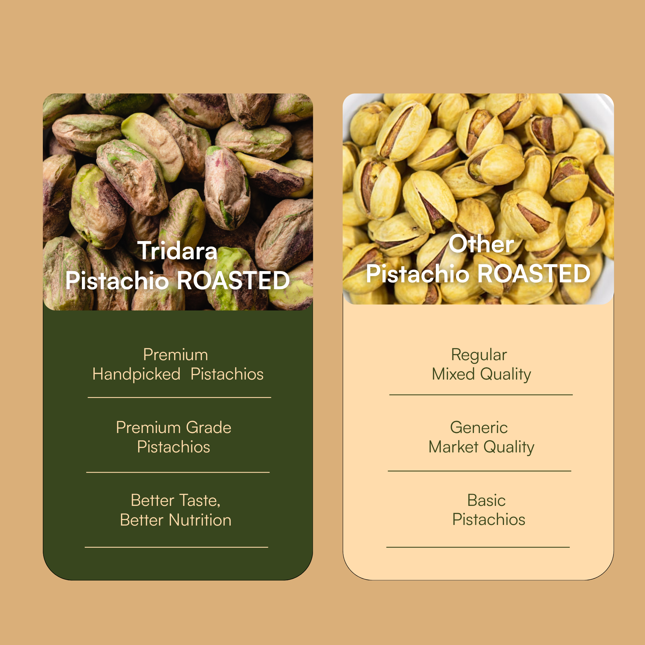 Tridara Premium Roasted Pistachios | Lightly Roasted & Salted Pista