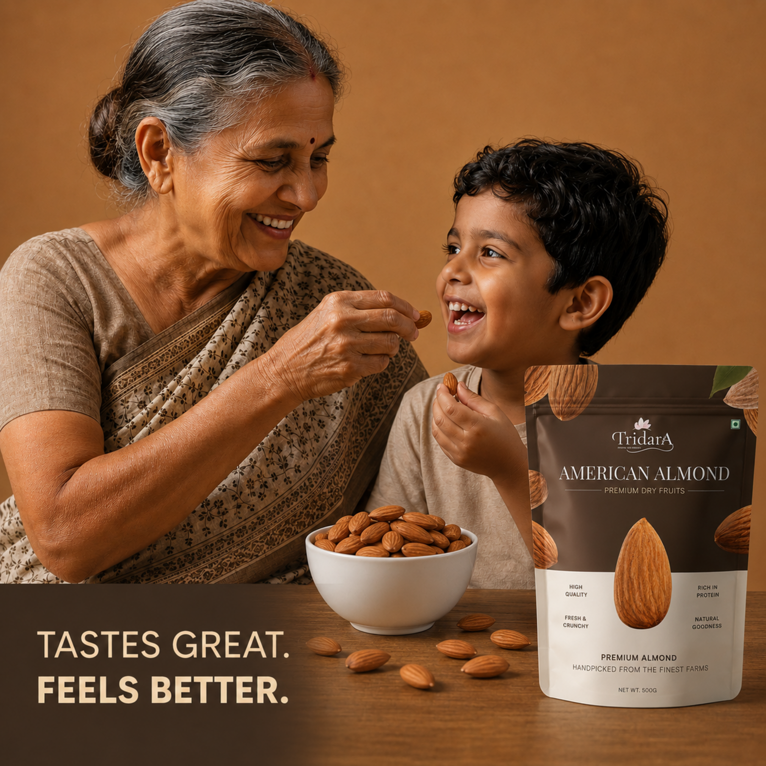 Tridara Premium American Almonds | California Natural Badam