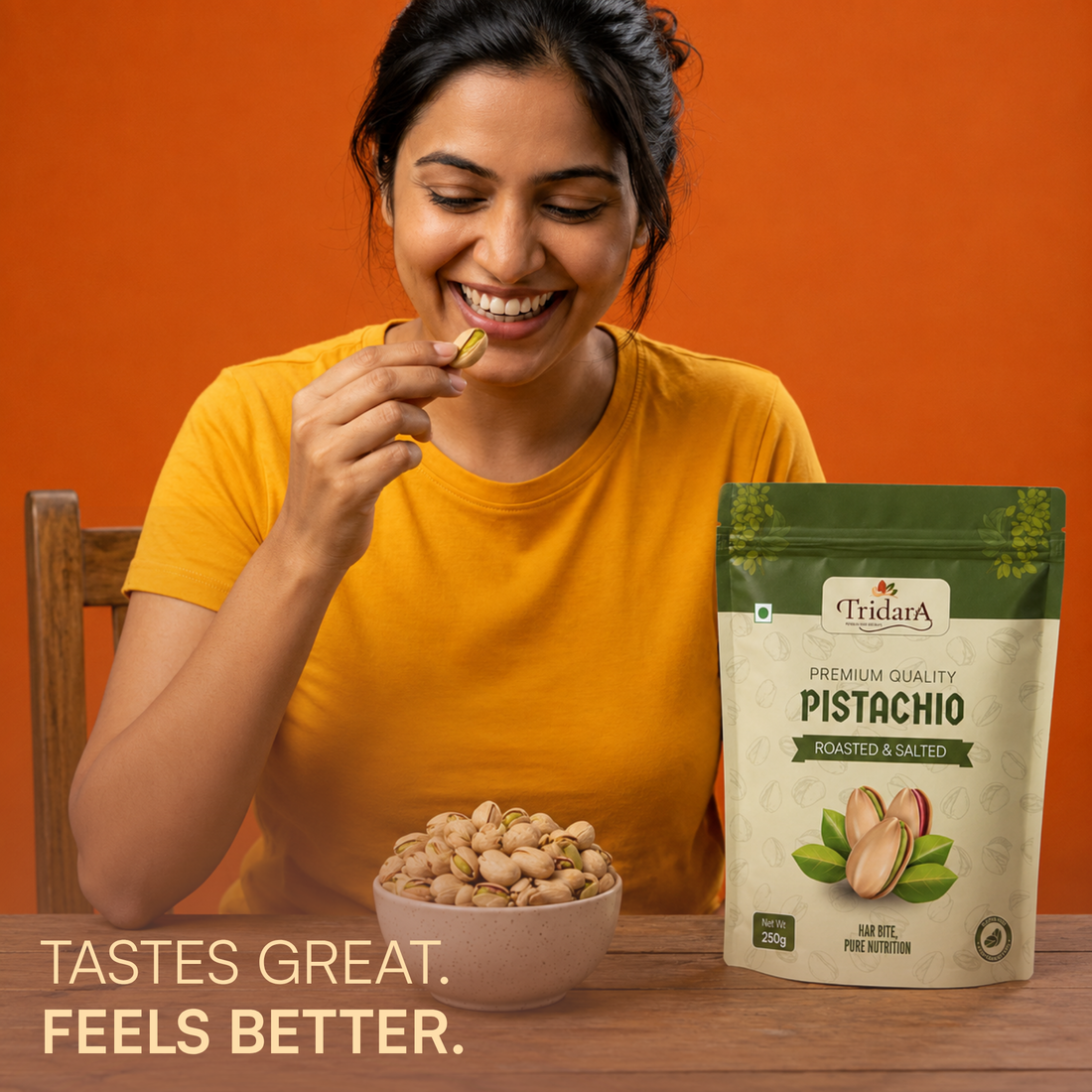 Tridara Premium Roasted Pistachios | Lightly Roasted & Salted Pista