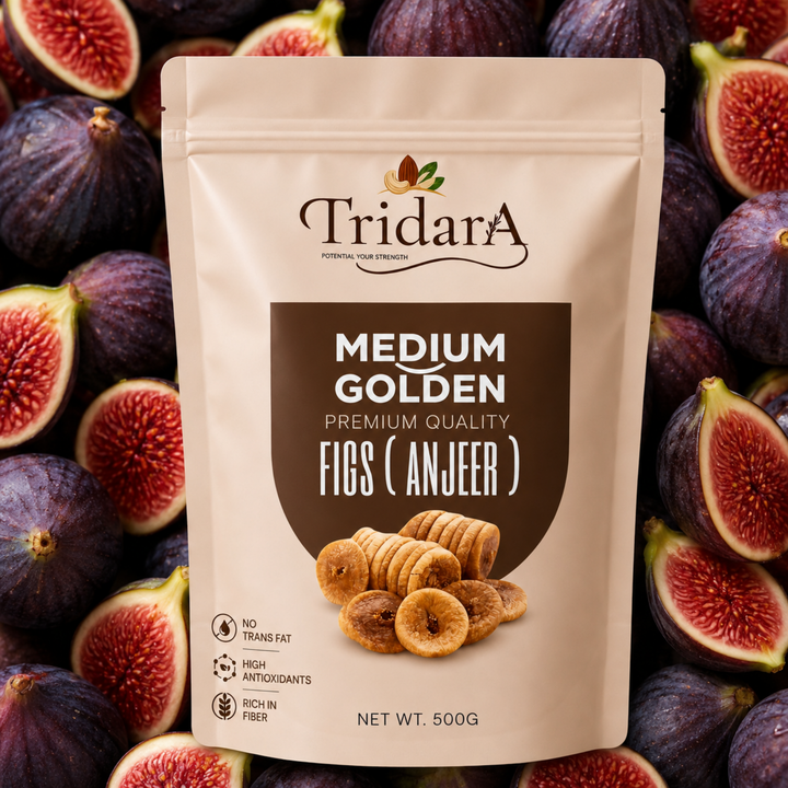 Tridara Premium Medium Golden Figs | Naturally Sweet Premium Anjeer