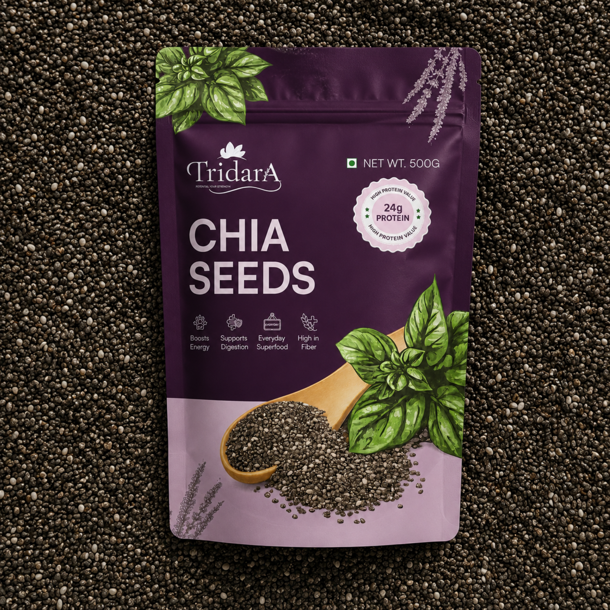 Tridara Premium Black Chia Seeds | Natural Raw Chia Seeds
