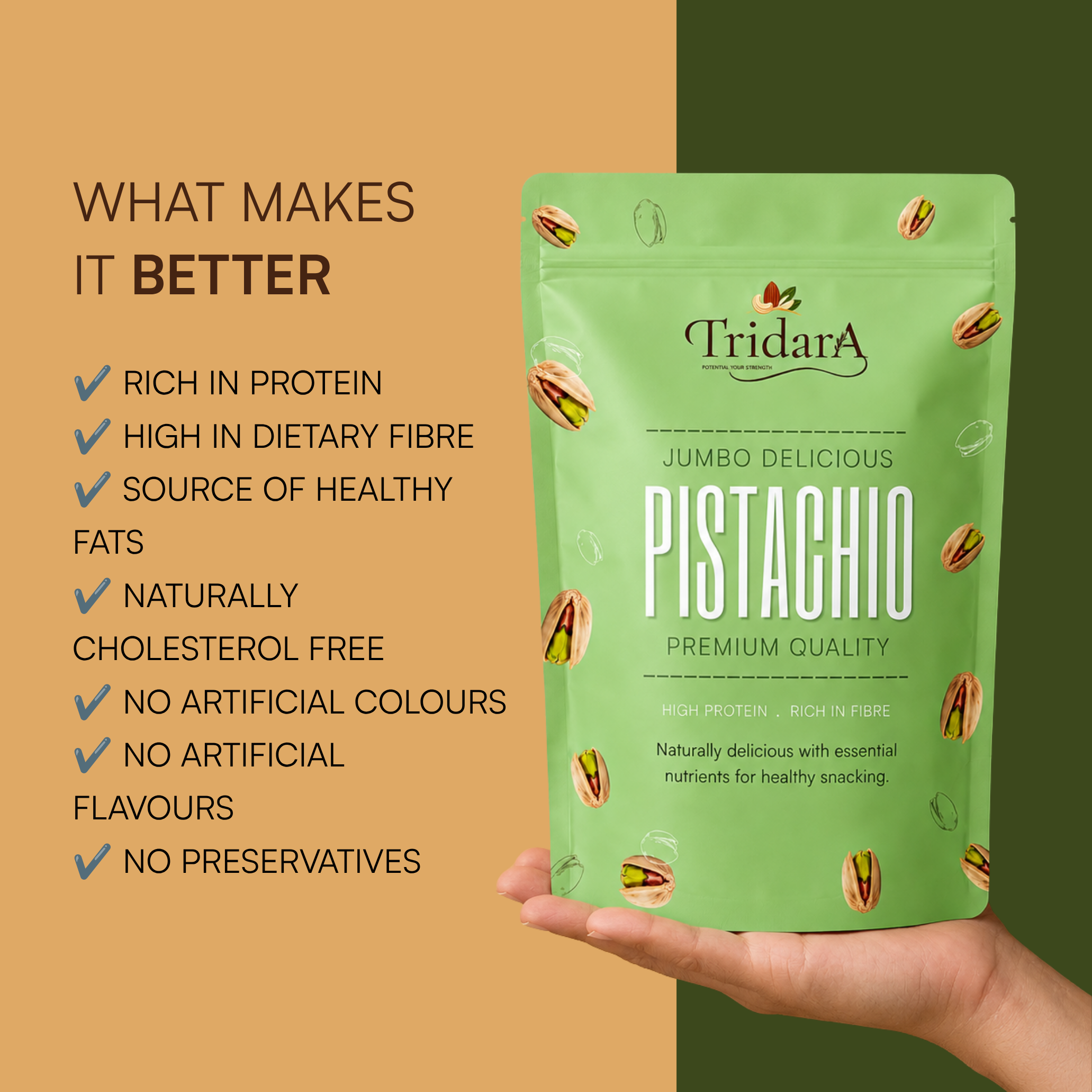 Tridara Premium Jumbo Pistachios | Extra Large Premium Pista