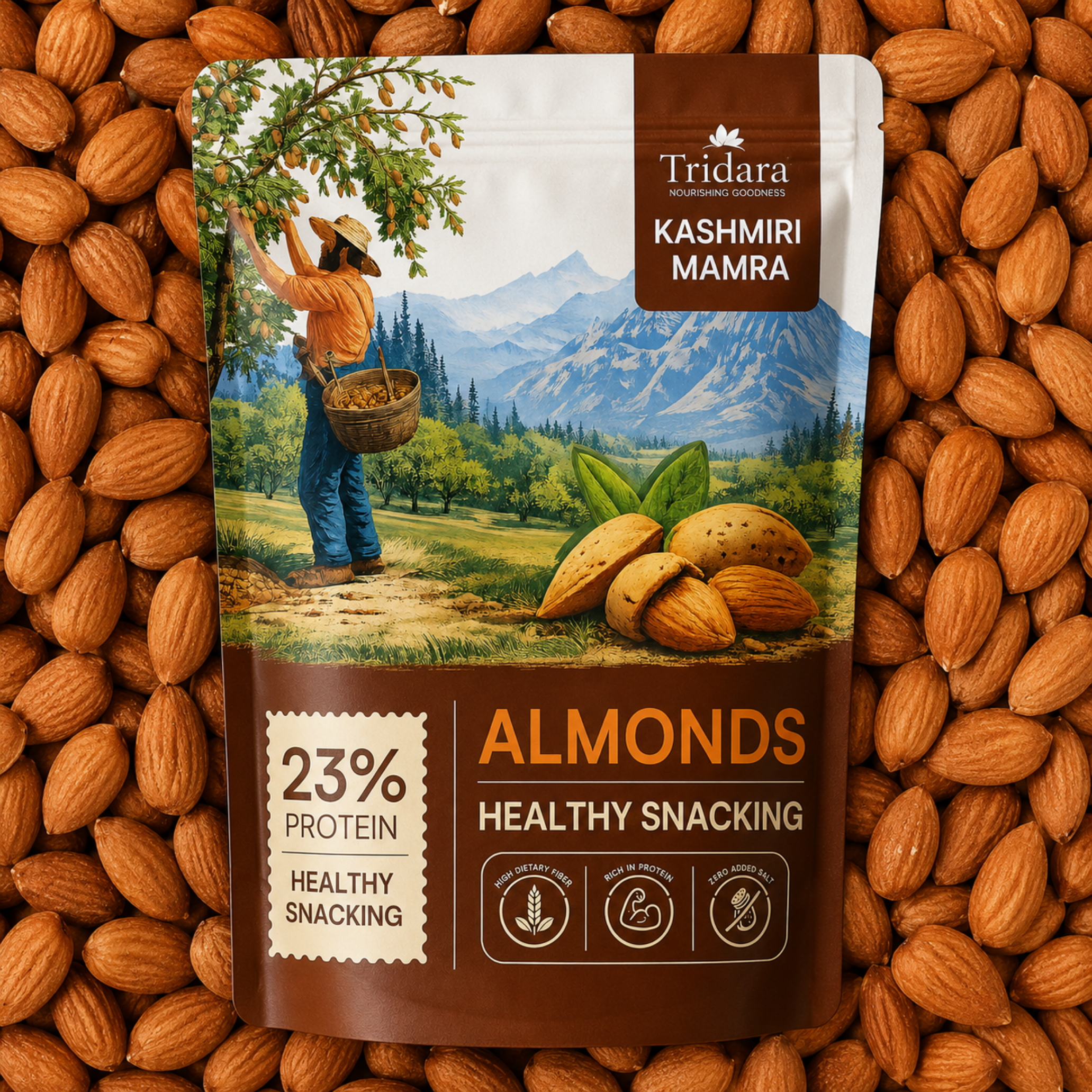 Tridara Premium Kashmiri Mamra Almonds | Authentic Mamra Badam