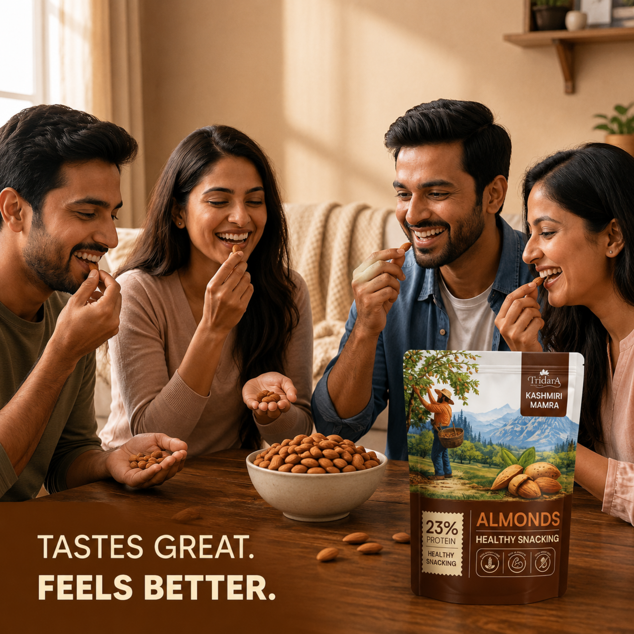 Tridara Premium Kashmiri Mamra Almonds | Authentic Mamra Badam