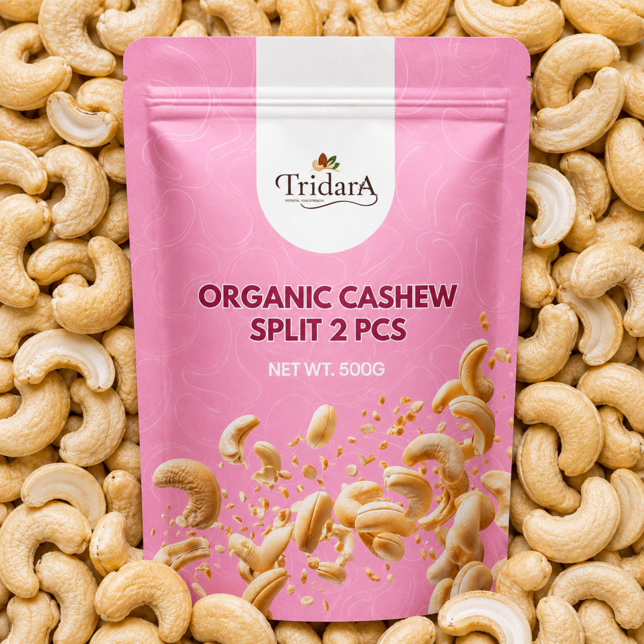 Tridara Premium Kaju Split (2 Pcs) | Fresh Cashew Pieces