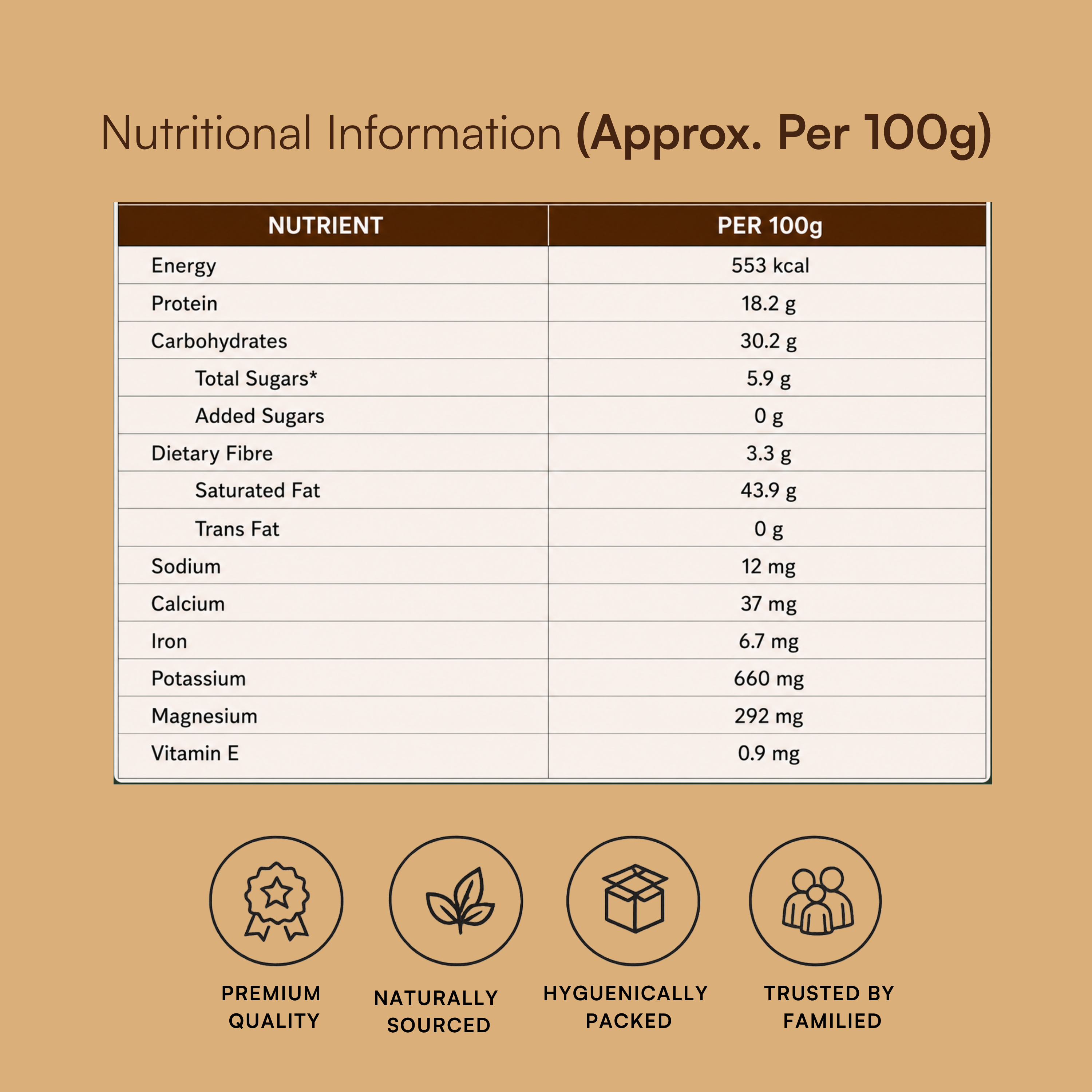 Tridara Premium Cashew W320 | Whole Premium Cashew Kernels
