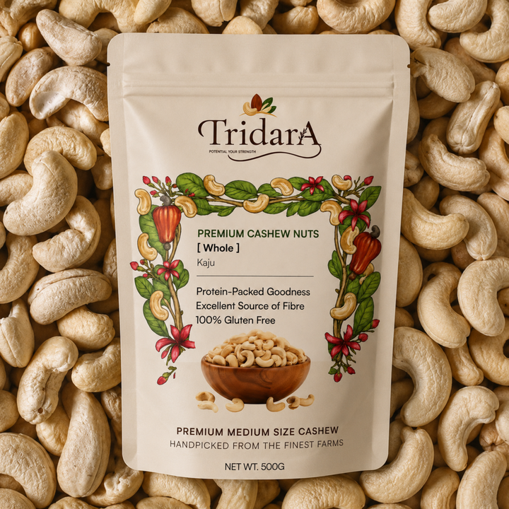 Tridara Premium Cashew W240 | Large Whole Cashew Kernels