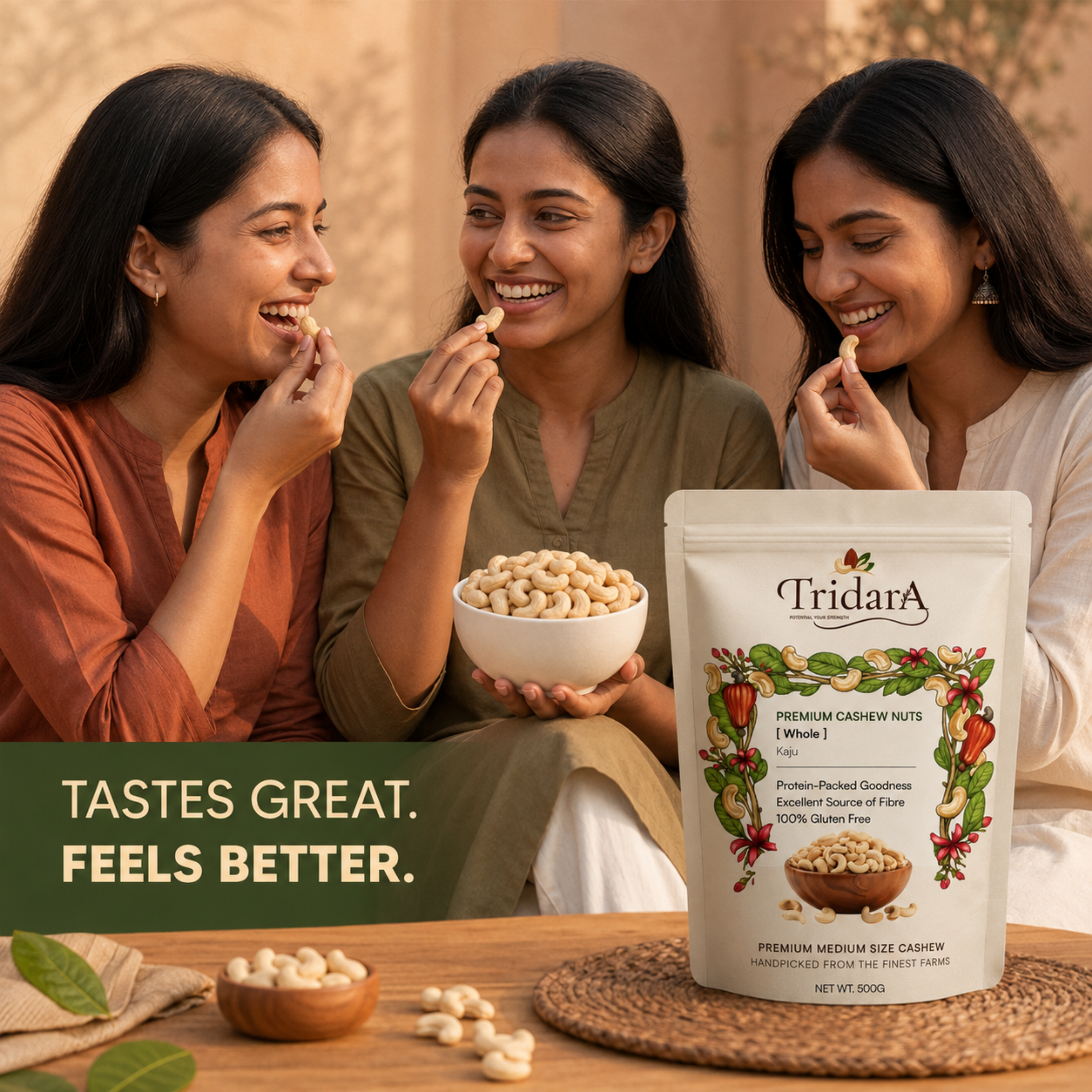 Tridara Premium Cashew W240 | Large Whole Cashew Kernels